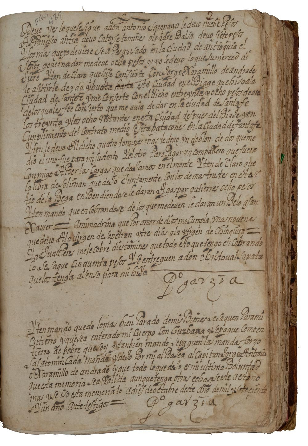 Mortuoria testamental de Pedro García
